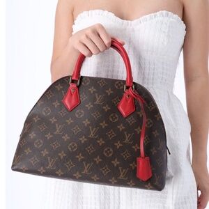 ✨Rare✨Louis Vuitton Alma B'N'B Monogram Red Crossbody & Satchel Bag. P00…